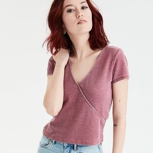 AEO Distressed Crop Top